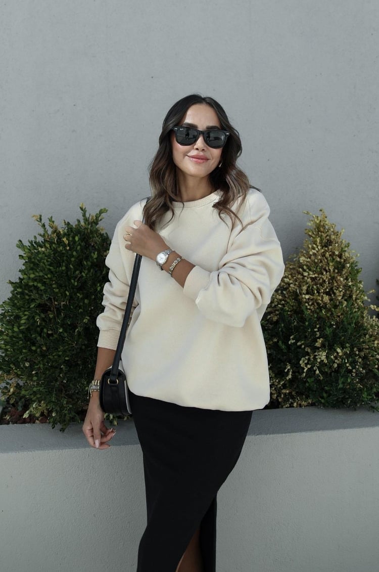 Bej Tove Basic Sweatshirt