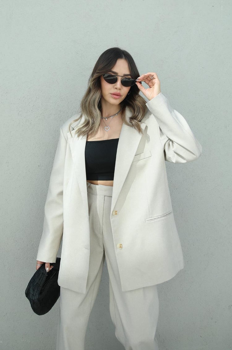 Bej Vatkalı Odeon Premium Blazer Ceket