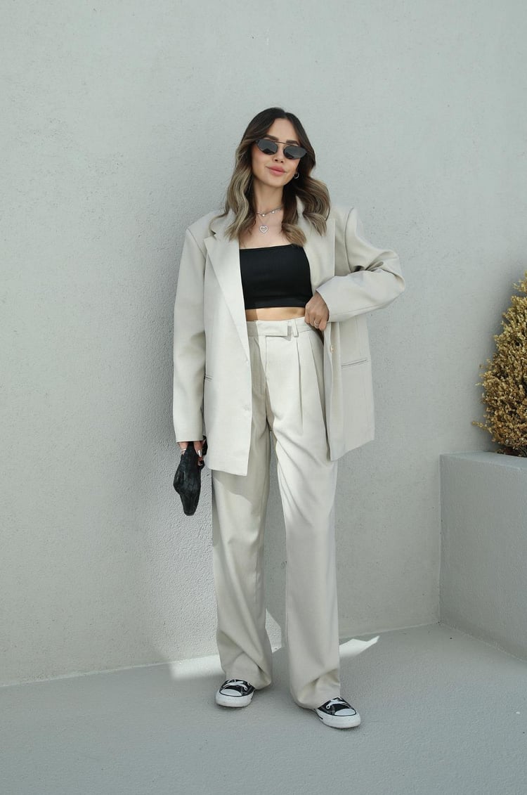 Bej Vatkalı Odeon Premium Blazer Ceket