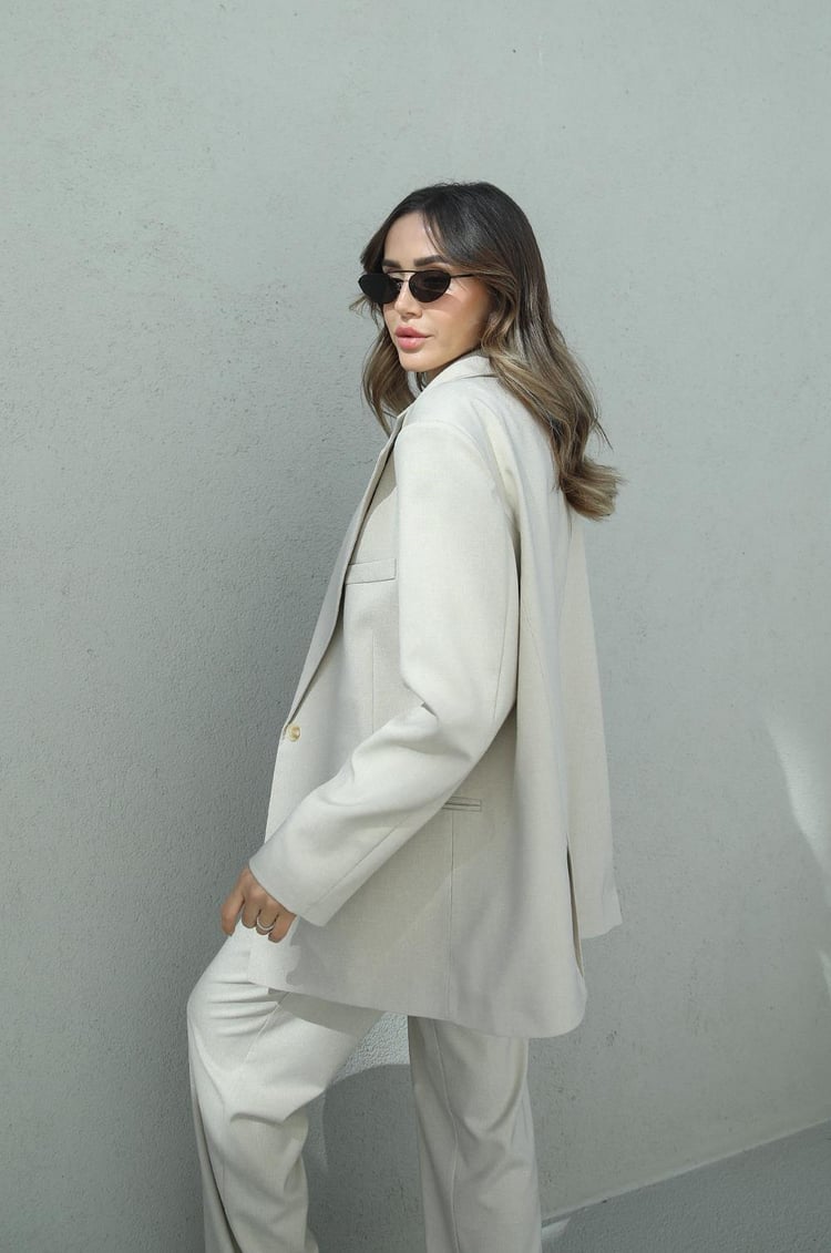 Bej Vatkalı Odeon Premium Blazer Ceket