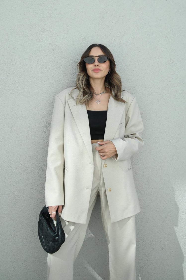 Bej Vatkalı Odeon Premium Blazer Ceket