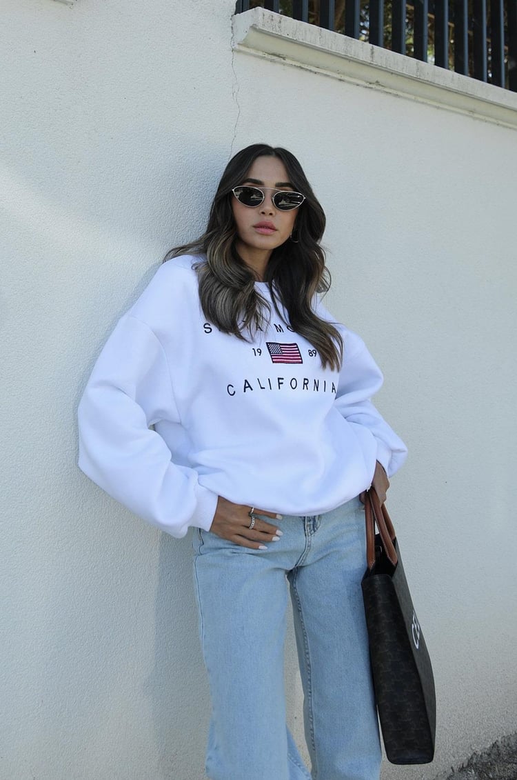 Beyaz Beverly Hils Sweatshirt