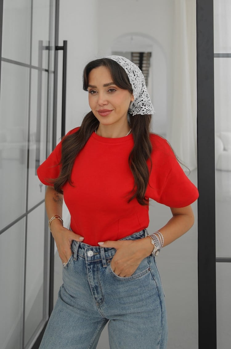 Beyaz Güpür Dantel Detaylı Çok Amaçlı Bandana
