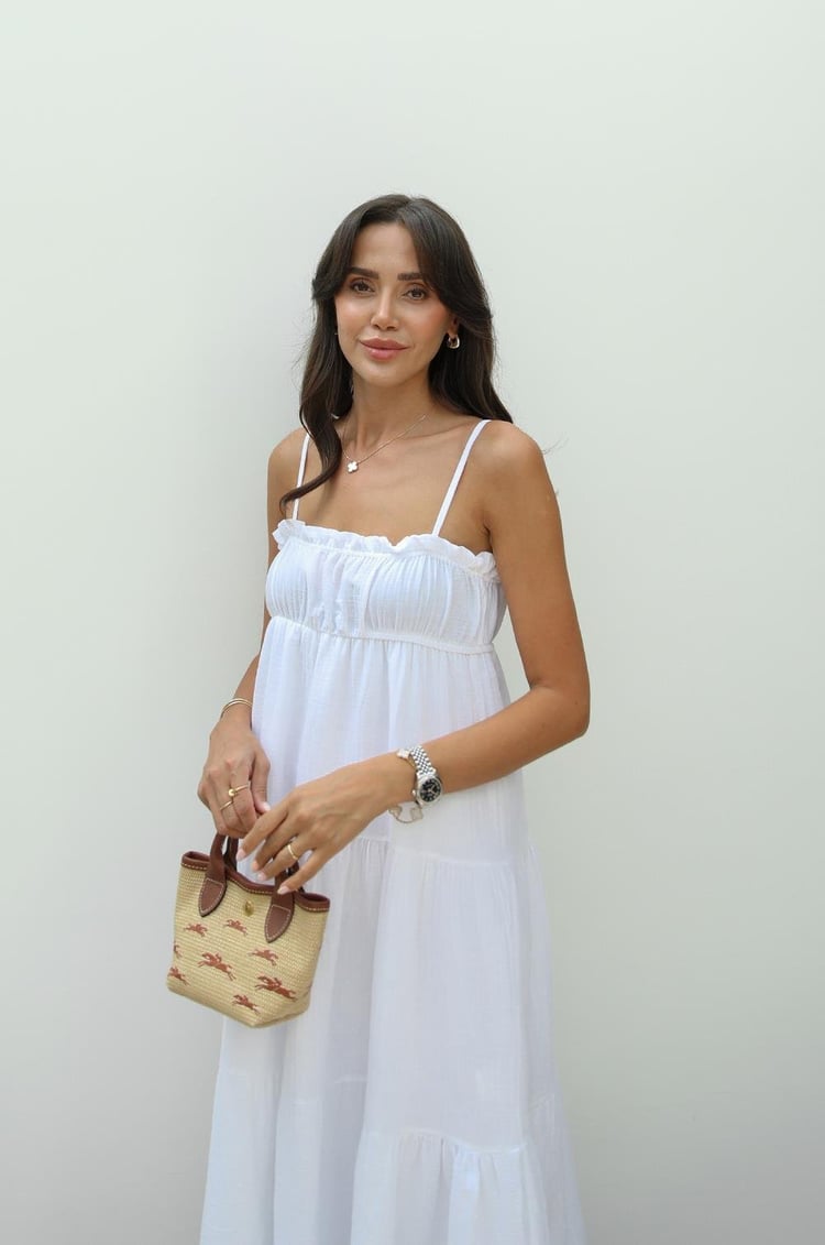 Beyaz Harney Müslin Elbise