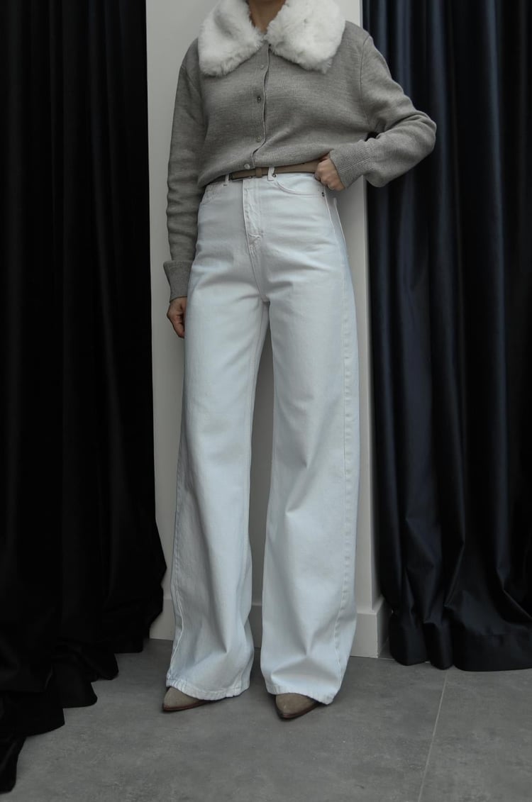 Beyaz Hervey Wide Leg Jean