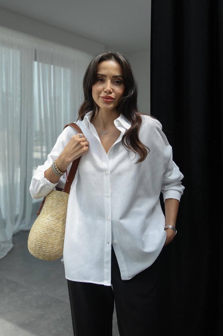 Beyaz Keten Gömlek