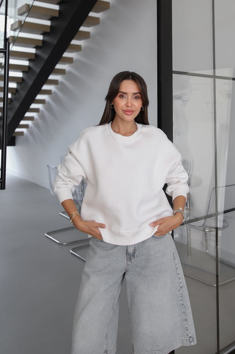 Beyaz Lana Basic Sweatshirt
