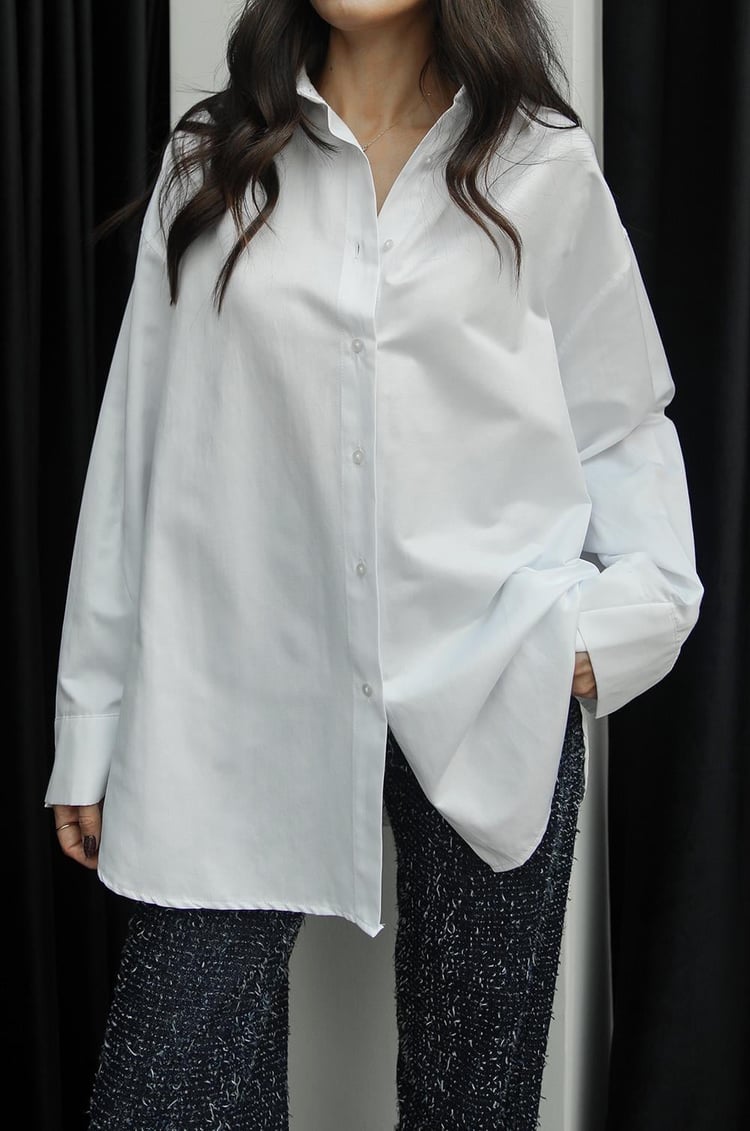 Beyaz Oversize Gömlek