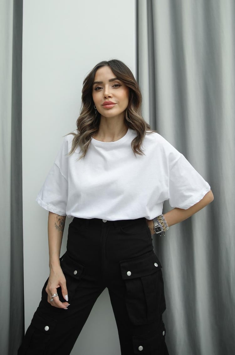 Beyaz Oversize Tişört