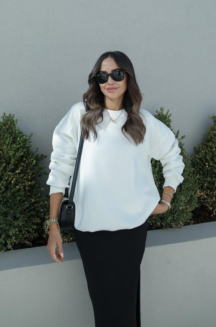 Beyaz Tove Basic Sweatshirt