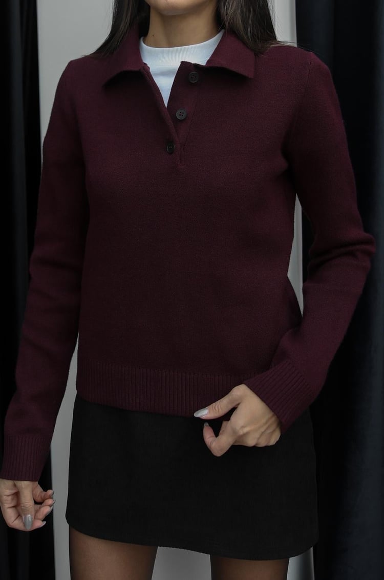 Bordo Chase Polo Yaka Kazak