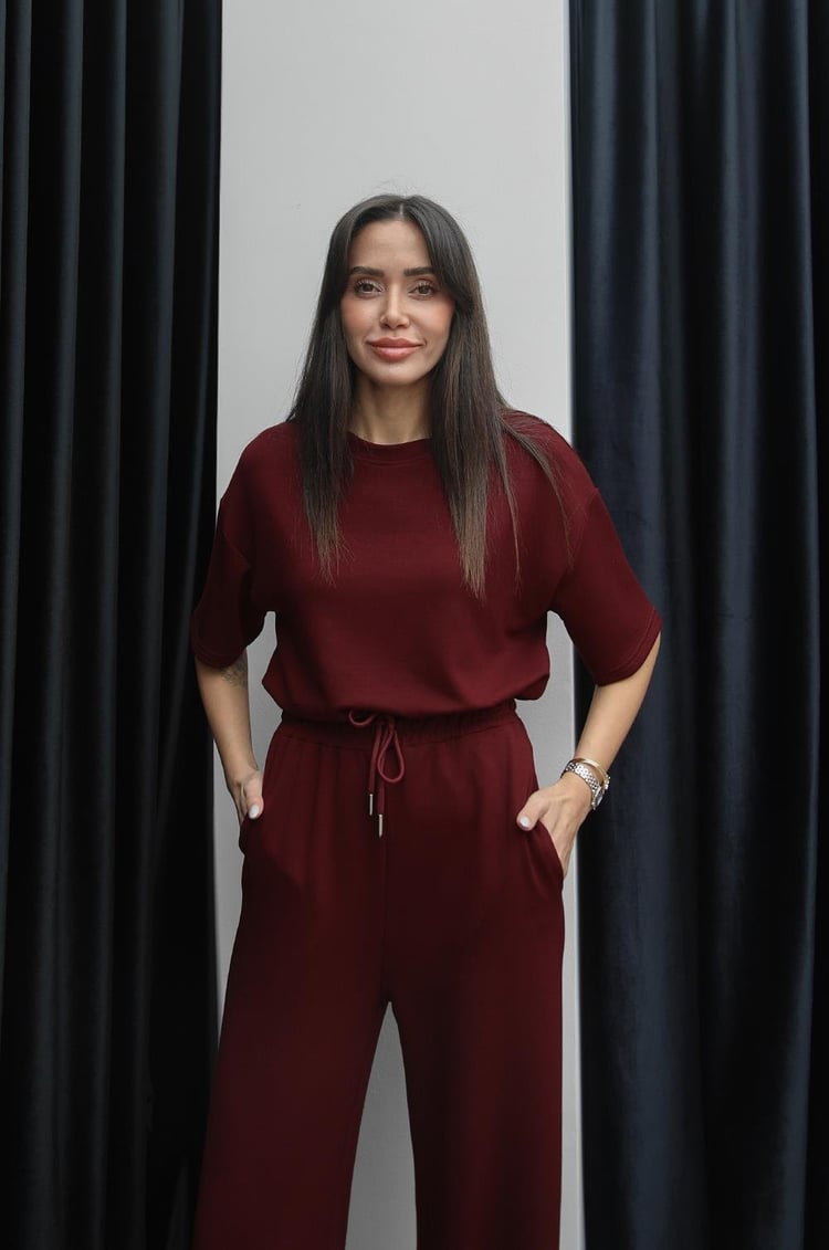 Bordo Darcy Modal Eşofman Takım