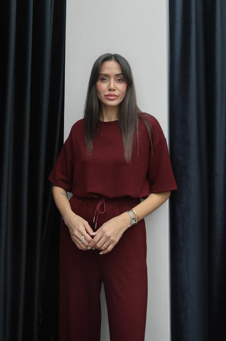 Bordo Darcy Modal Eşofman Takım