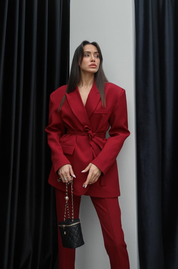 Bordo Margo Bağlama Detaylı Takım