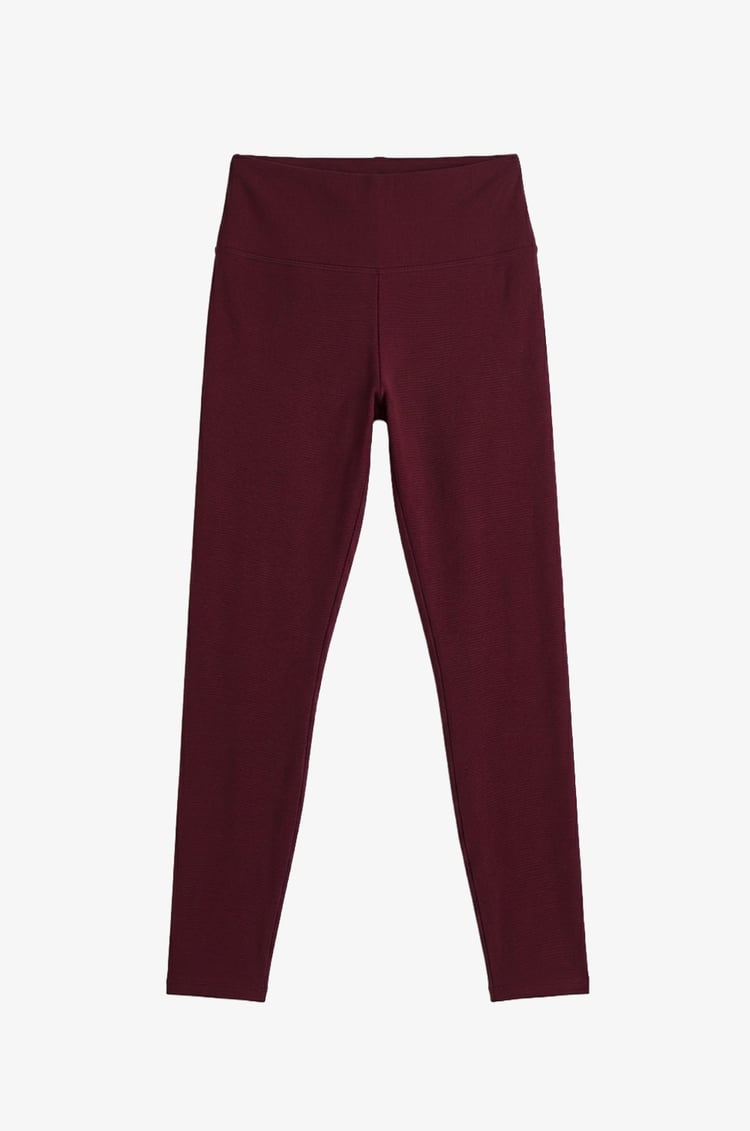 Bordo Stretchy Şardonlu Tayt