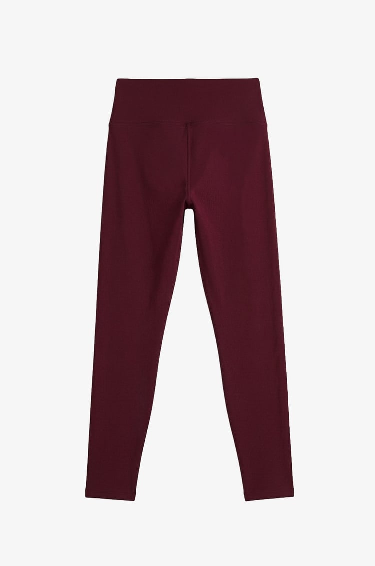 Bordo Stretchy Şardonlu Tayt