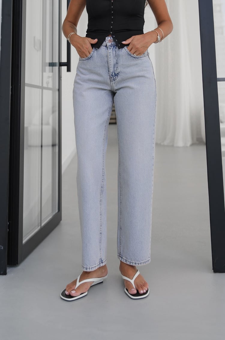 Buz Mavisi Daily Yüksek Bel Fit Mom Jean