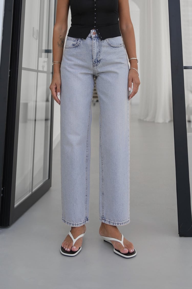 Buz Mavisi Daily Yüksek Bel Fit Mom Jean