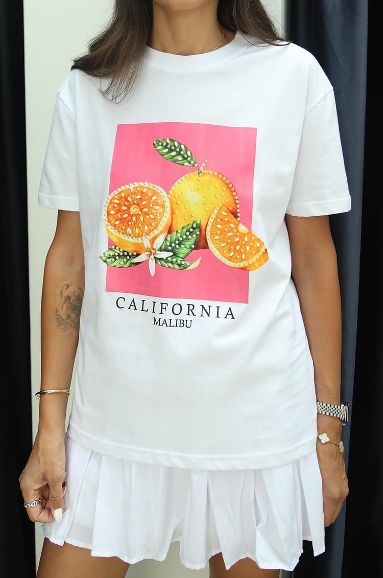 California Orange Baskılı Tişört