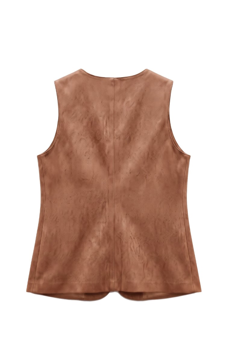 Camel Meryl Süet Yelek