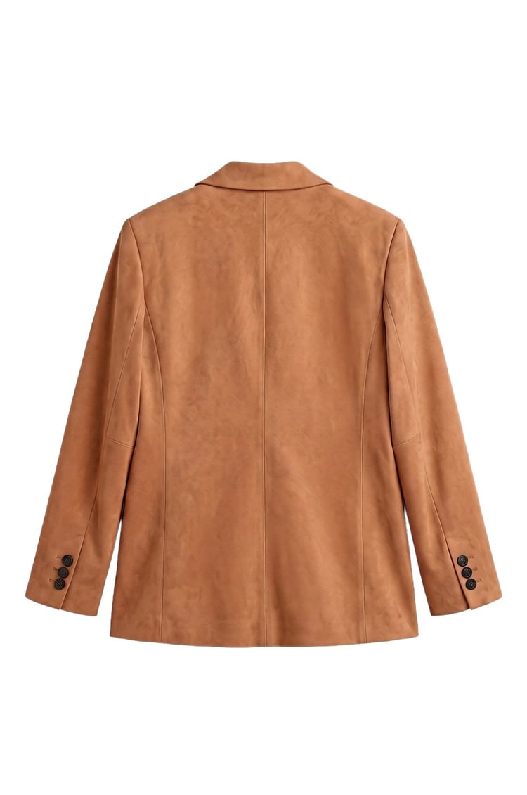 Camel Sienna Süet Blazer Ceket