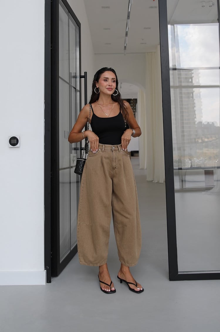 Camel Street Yüksek Bel Balon Jean 