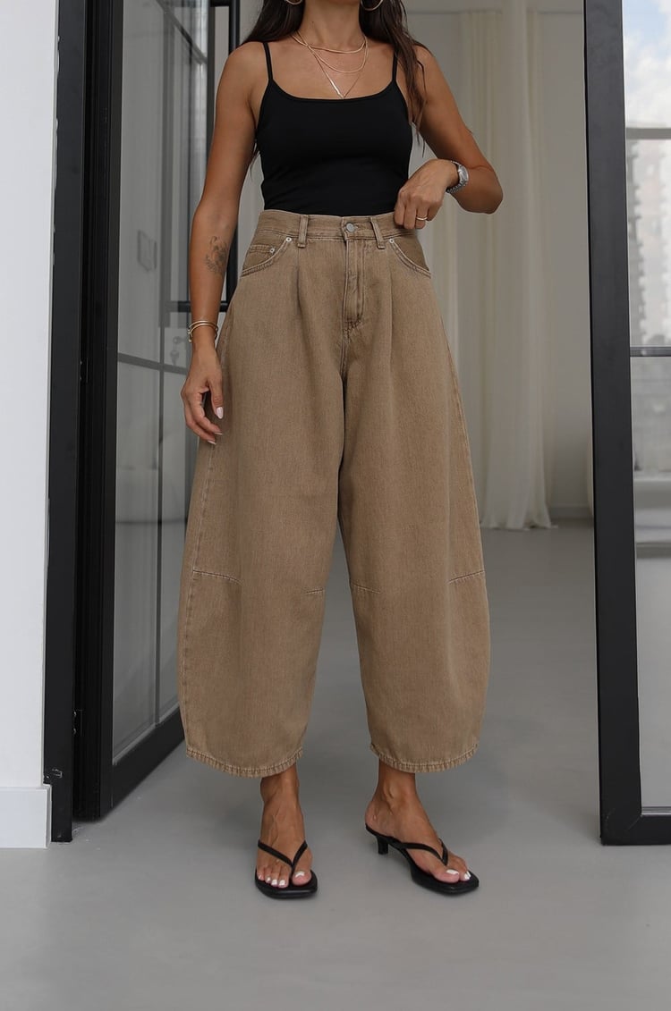 Camel Street Yüksek Bel Balon Jean 