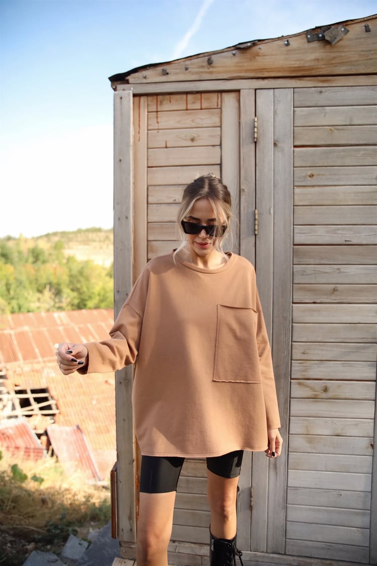 Camel Tek Cepli Sweatshirt