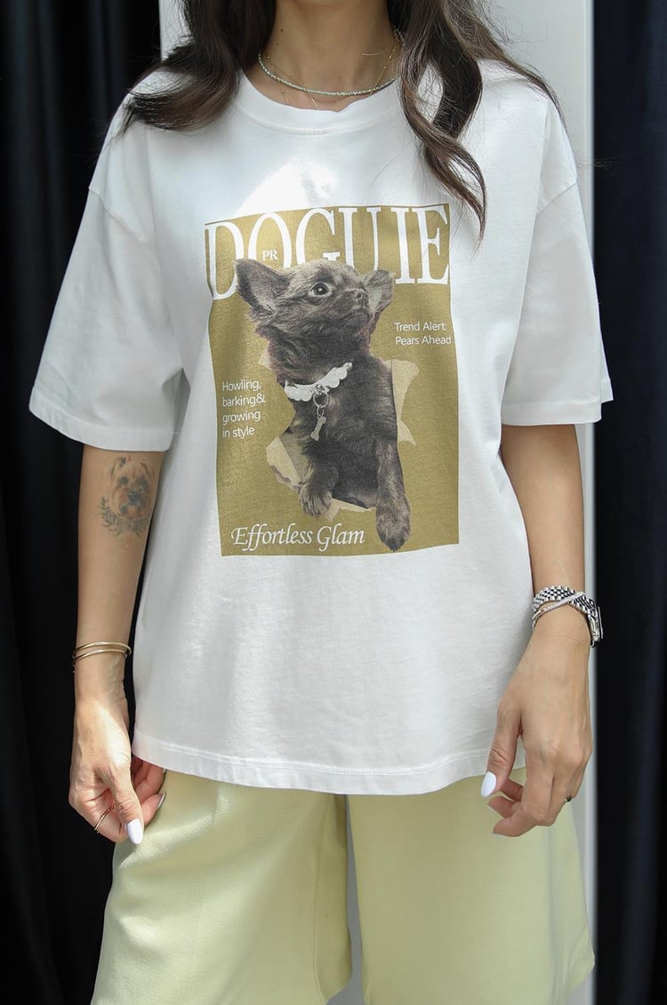 Dogue Baskılı Tişört