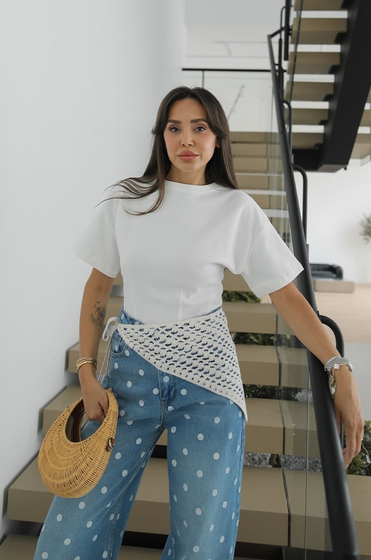 Ekru Crochet Çok Amaçlı Bandana