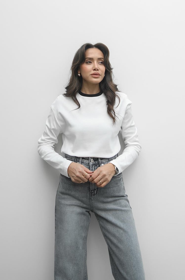 Ekru Glover Biyeli Sweatshirt
