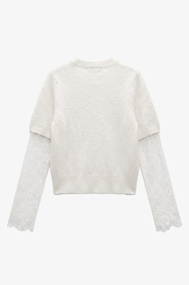Ekru Lace Sleeve Kazak 