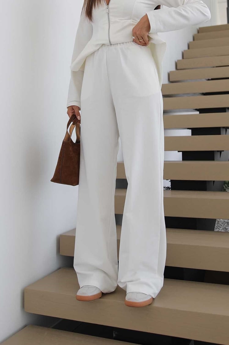 Ekru Mabel Volan Detaylı Sweatshirt Pantolon Takım