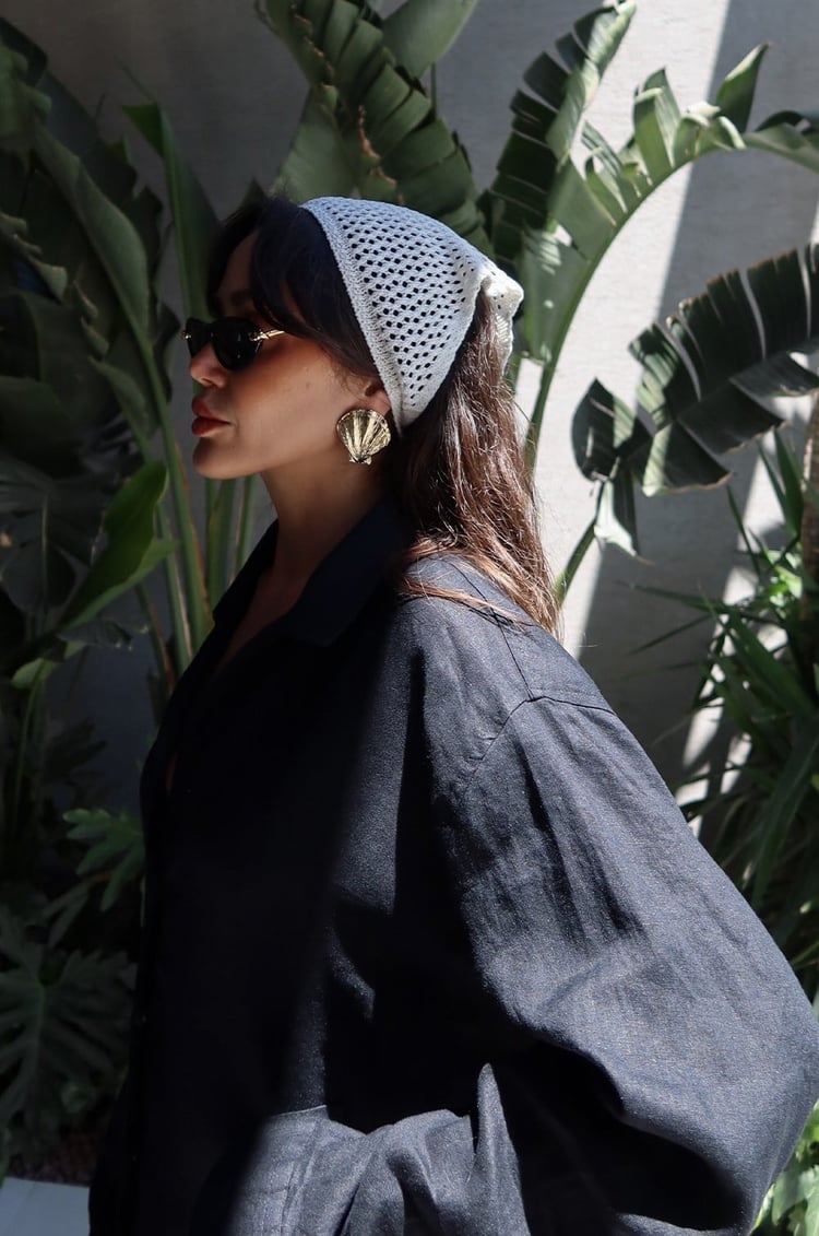 Ekru Örgü Bandana