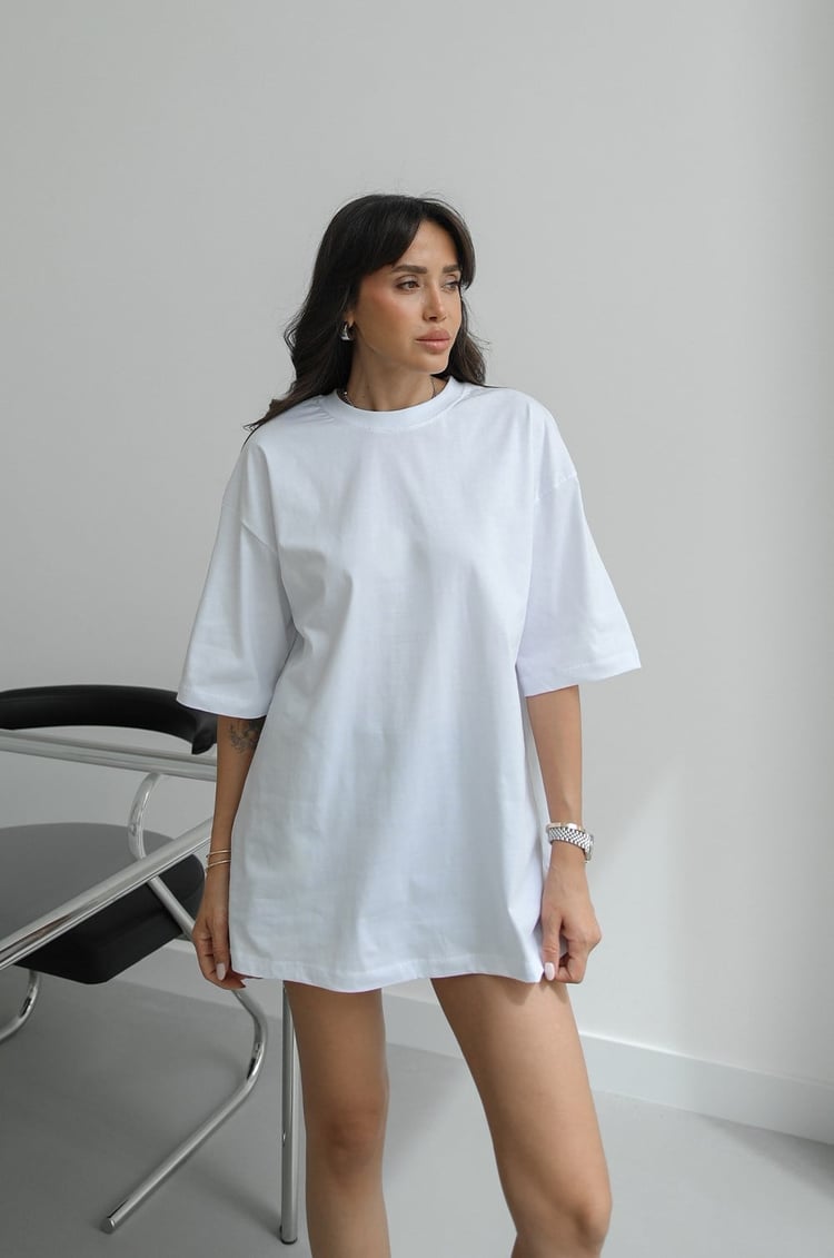 Ekru Oversize Basic Tişört