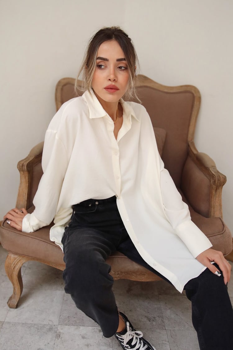 Ekru Salaş Gömlek