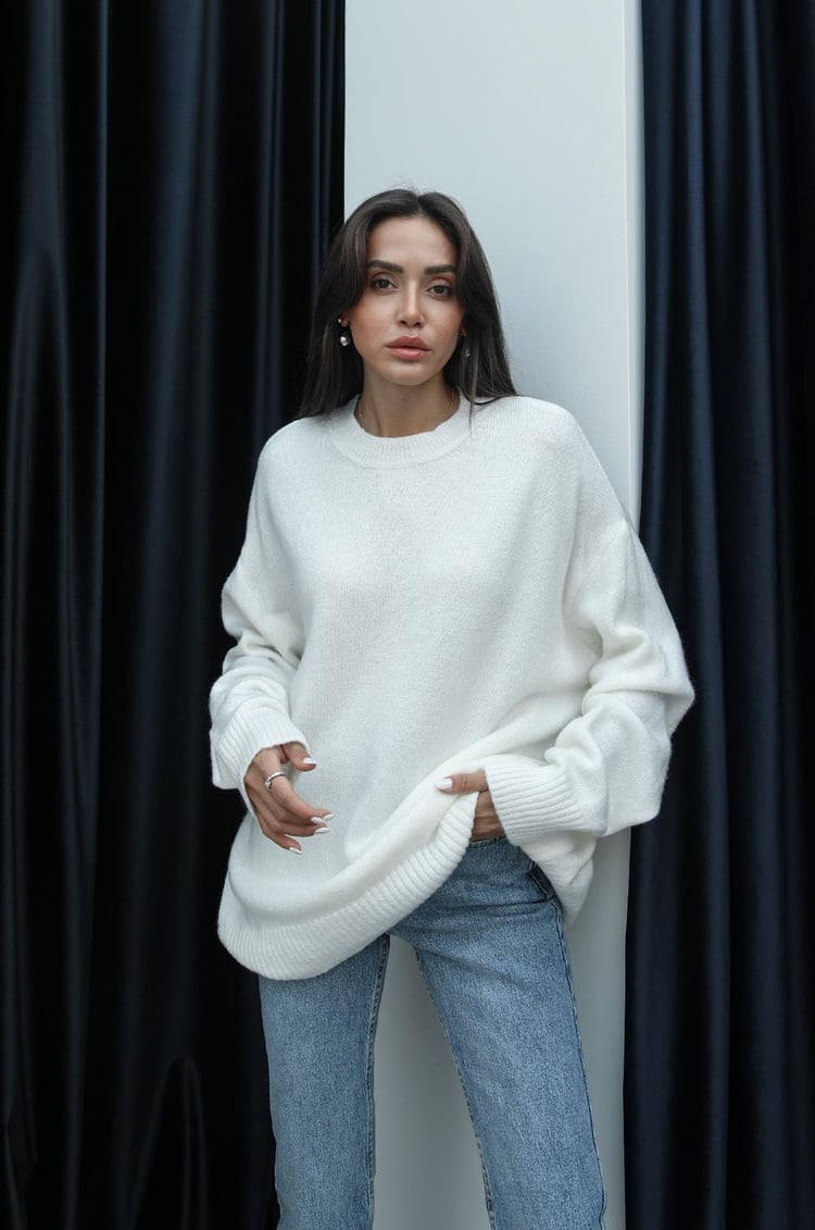 Ekru Schafer Oversize Kazak