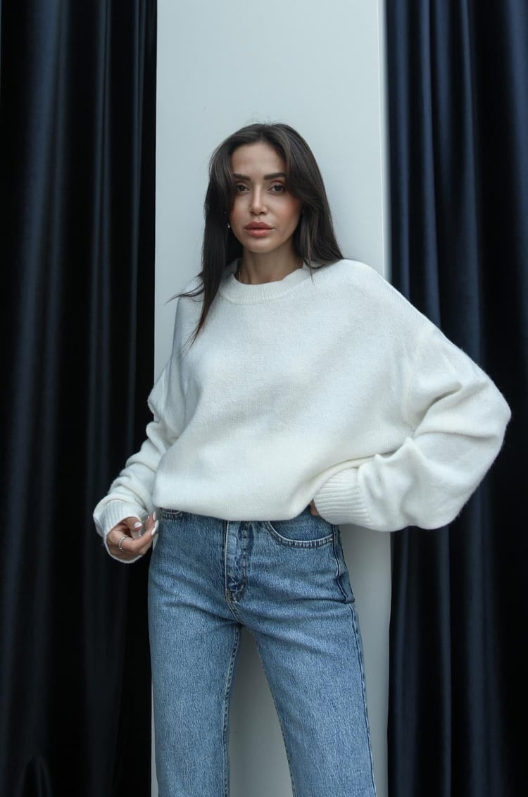 Ekru Schafer Oversize Kazak