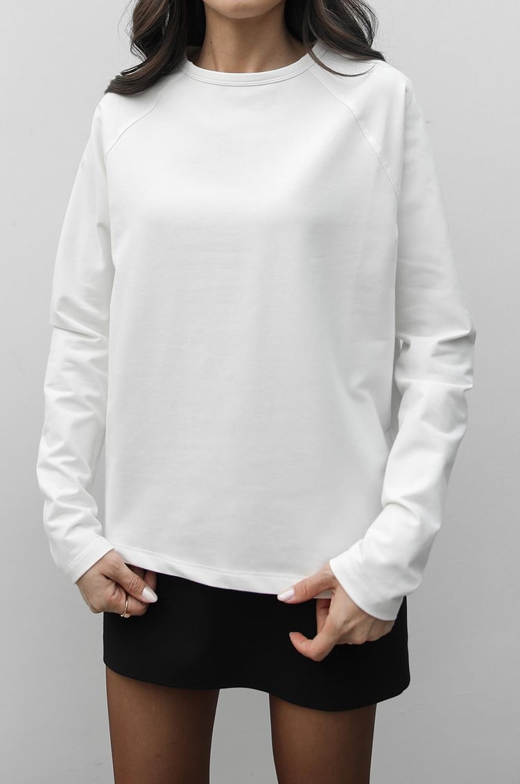 Ekru Segel Basic Sweatshirt