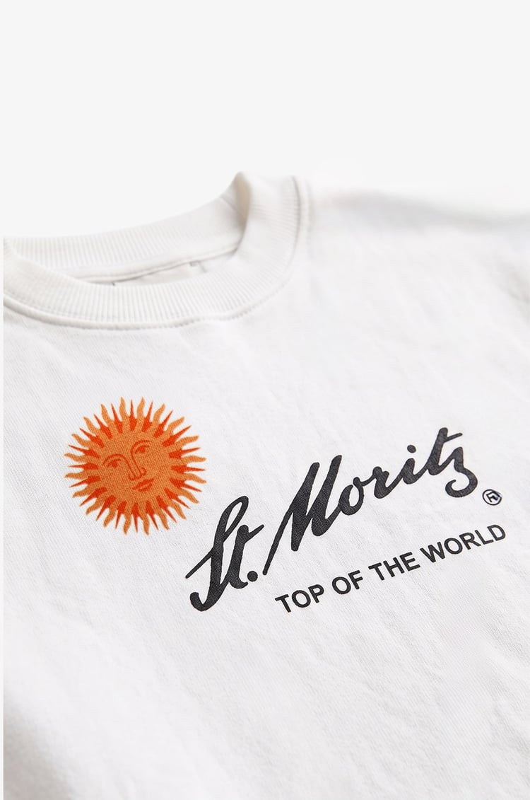 Ekru St Moritz Baskılı Sweatshirt