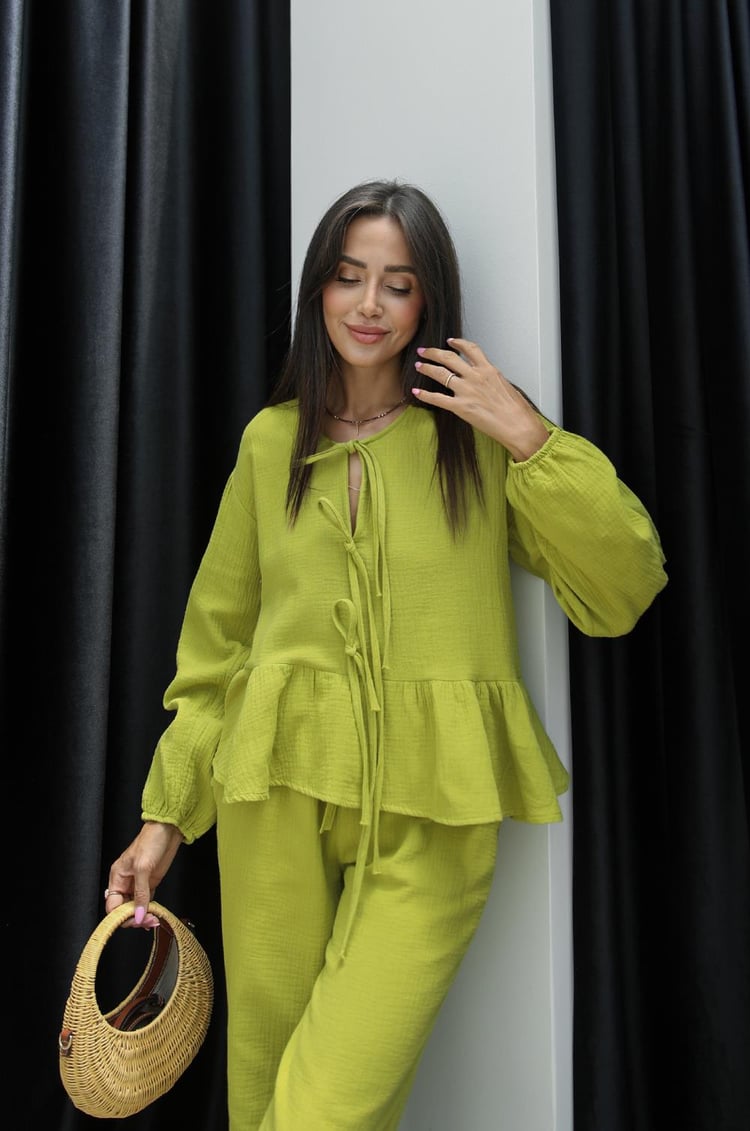 Fıstık Yeşili Aline Müslin Takım