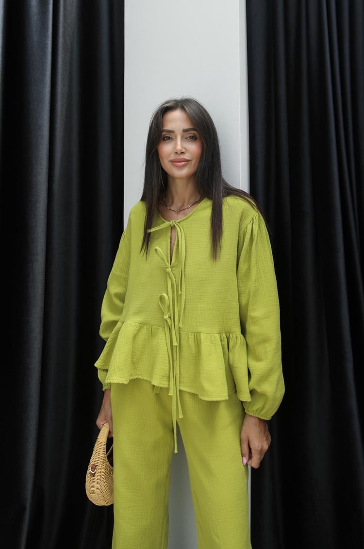 Fıstık Yeşili Aline Müslin Takım