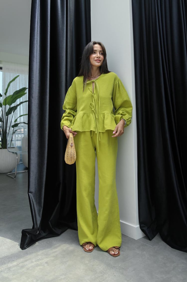 Fıstık Yeşili Aline Müslin Takım