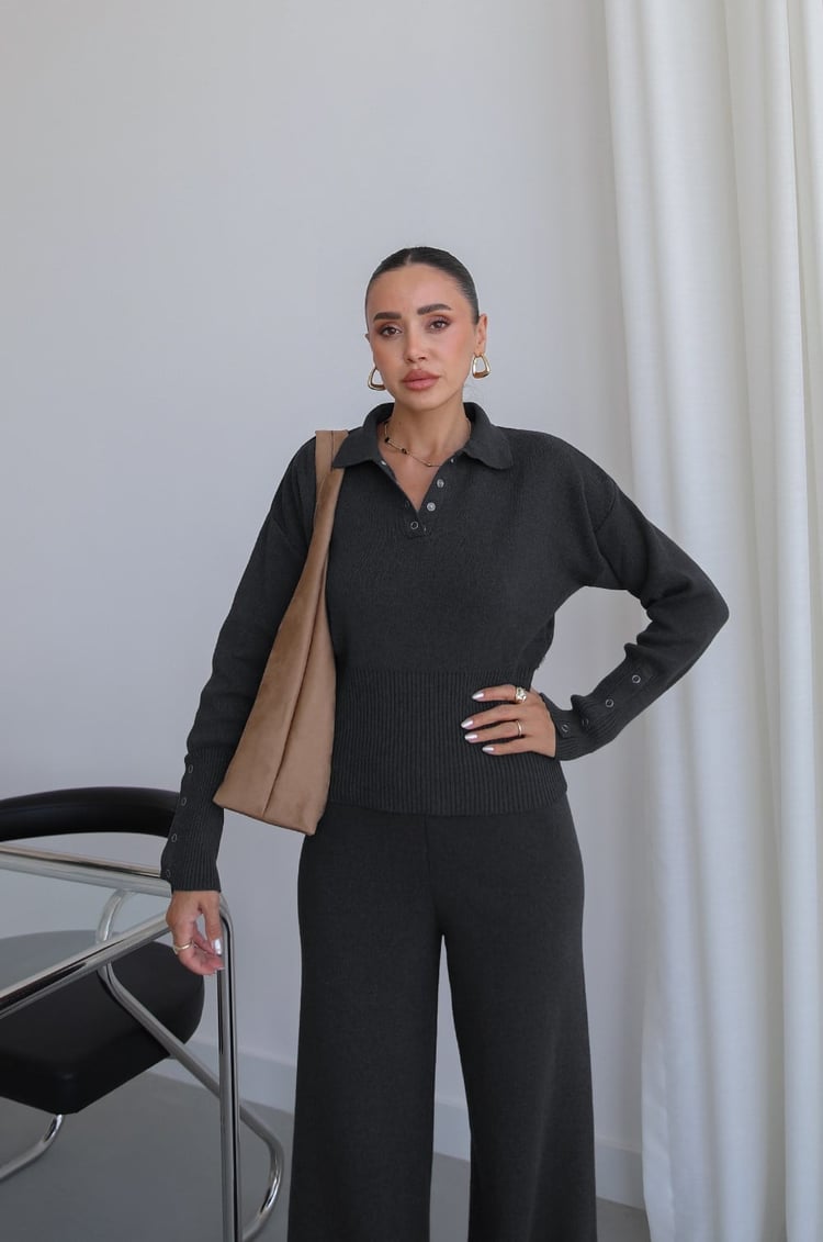 Füme Lara Triko Bluz Pantolon Takım