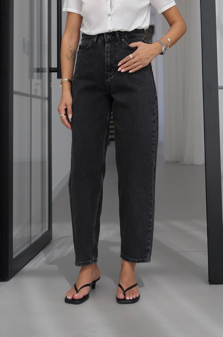 Füme Lumex Yüksek Bel Barrel Fit Jean