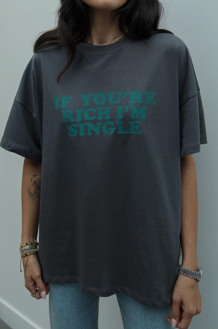 Füme Single Baskılı Tişört