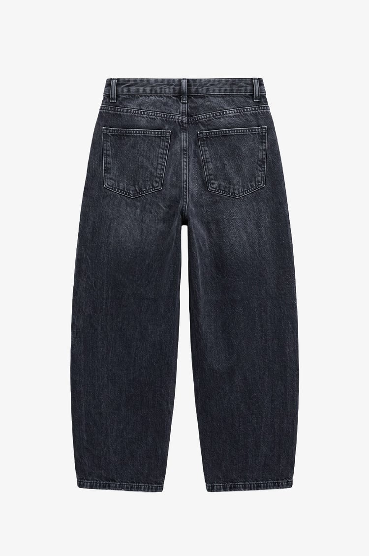 Füme Yanı Çift Dikişli Mom Jean