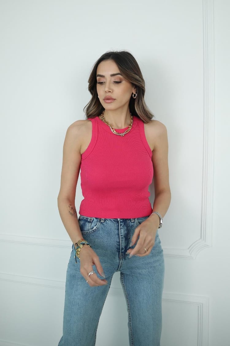Fuşya Barbell Fitilli Atlet