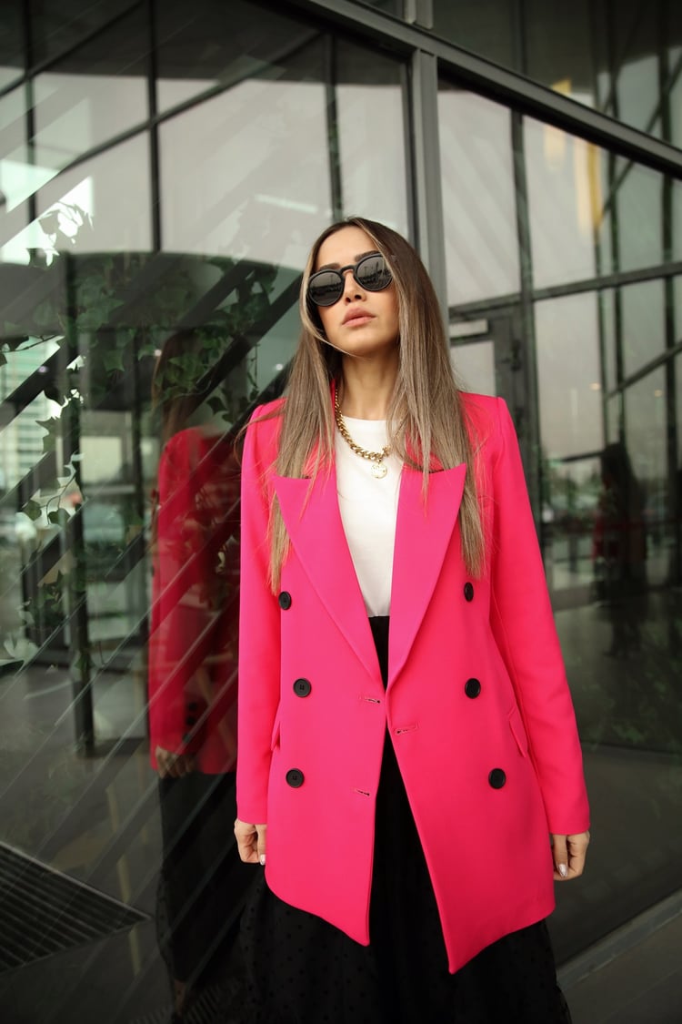 Fuşya Blazer Ceket