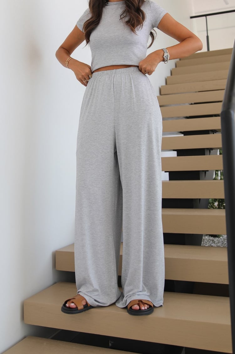 Gri Bluz Pantolon Kimono Takım